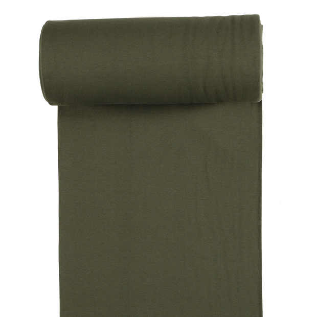 Cuff Material 1x1 GOTS organic fabric Khaki Green matte 