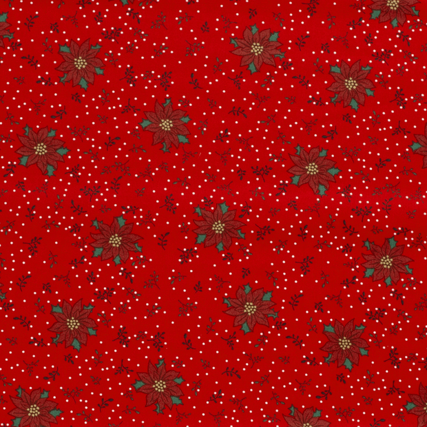 Cotton Poplin fabric Christmas Red