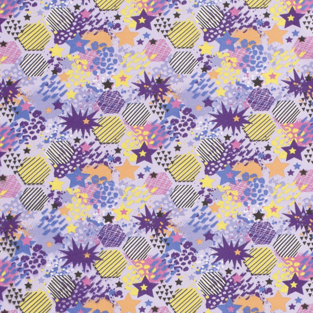 French Terry tissu Abstrait Pourpre