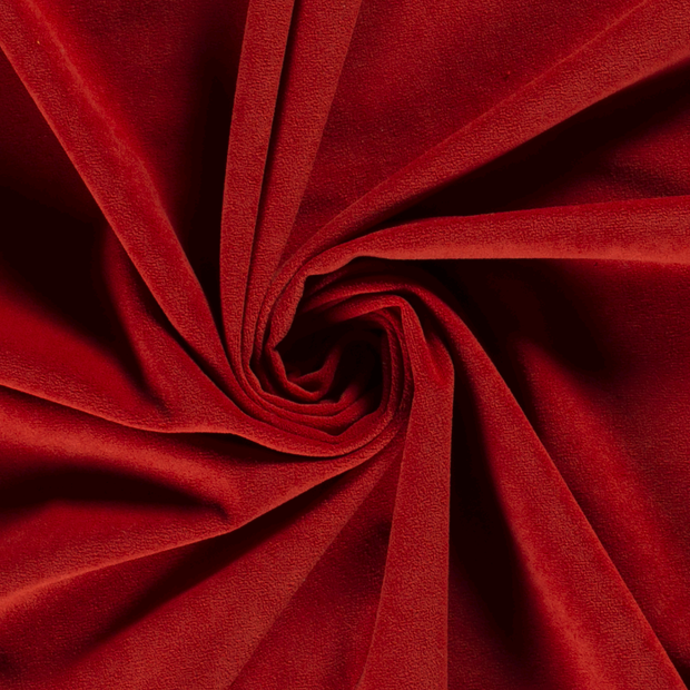 Velvet fabric Unicolour Red