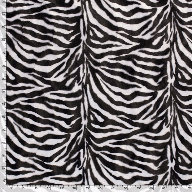Velours stof Zebra's Wit