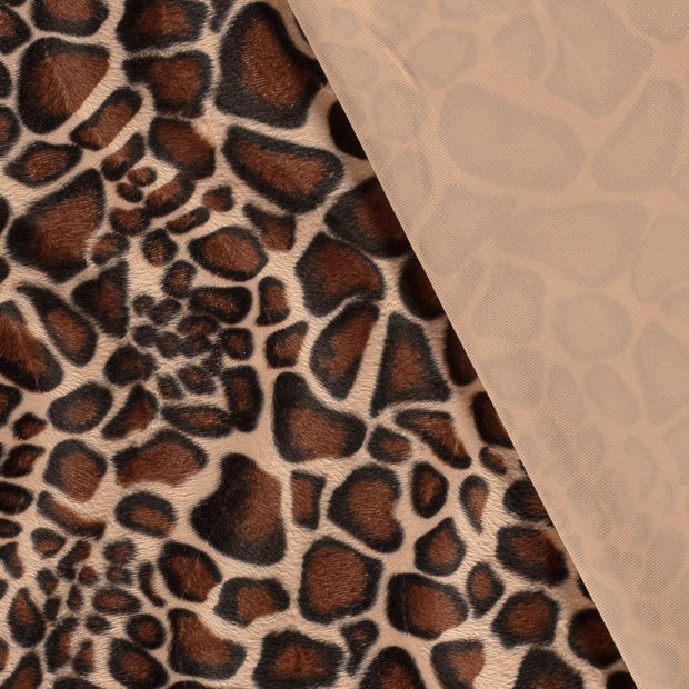 Velours fabric Giraffes printed 