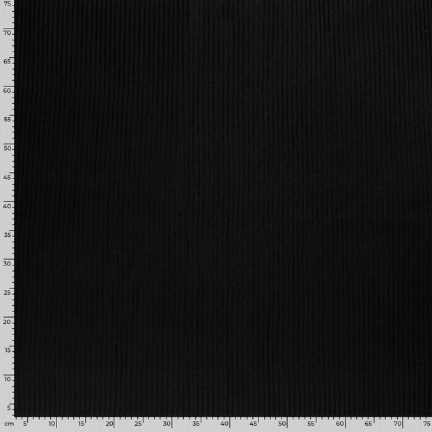 Rib Jersey fabric Unicolour Black