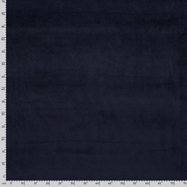 Nicky Velours Rib fabric Unicolour Navy