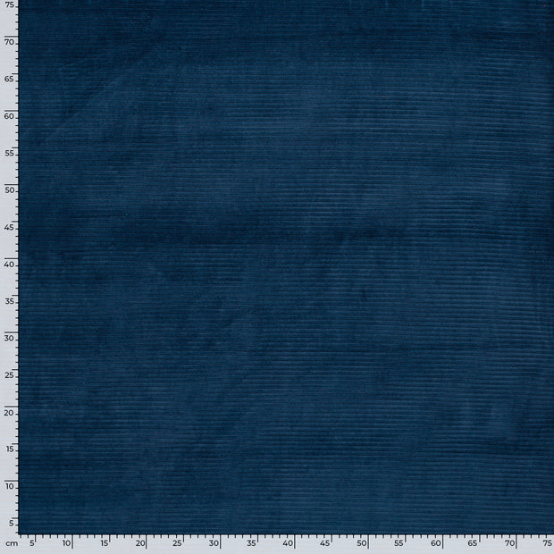Nicky Velours Rib fabric Unicolour Steel Blue