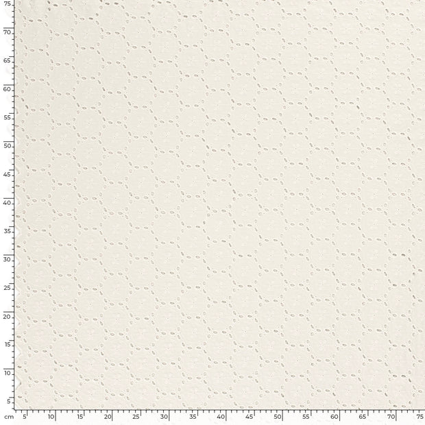 Voile fabric Abstract Off White