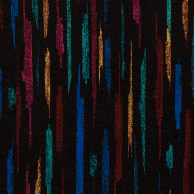 Poly Viscose Jersey fabric Abstract Dark Green