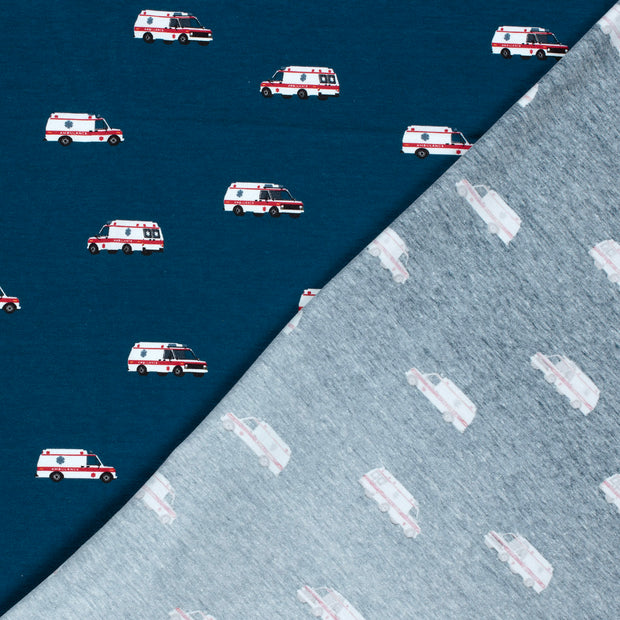 Cotton Jersey fabric Cars printed 