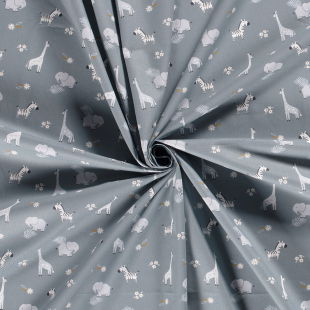 Cotton Poplin fabric Indigo printed 