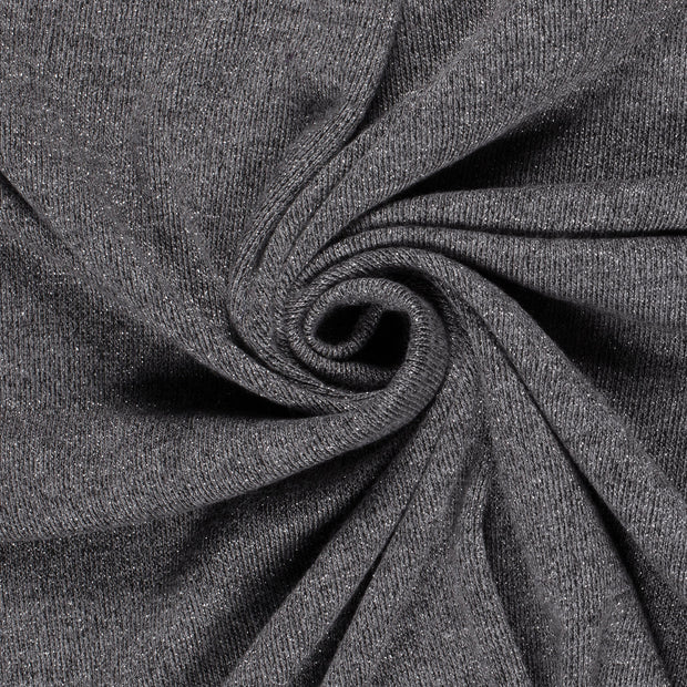 Heavy Knit stof Melange Zwart
