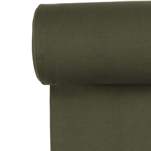 Cuff Material GOTS organic fabric Unicolour Khaki Green