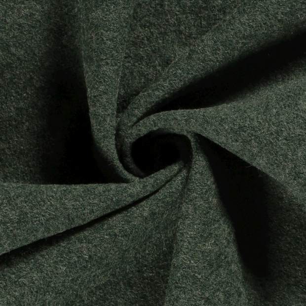 Wool Boucle fabric Unicolour Dark Green