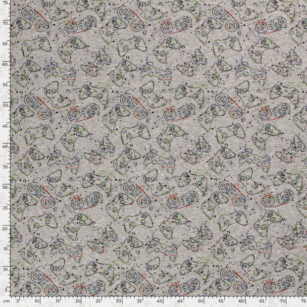 Alphen Fleece fabric Games Middle Grey