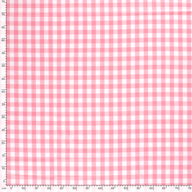 Cotton Poplin Yarn Dyed fabric Checks Pink