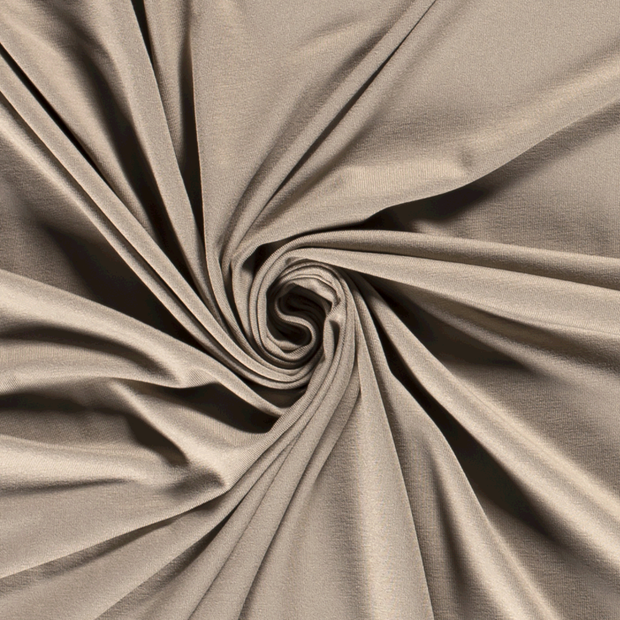 ECOVERO™ Jersey fabric Unicolour Taupe Grey