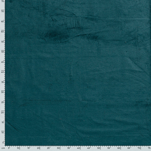 Jumbo Cord Stretch 6w fabric Unicolour Petrol