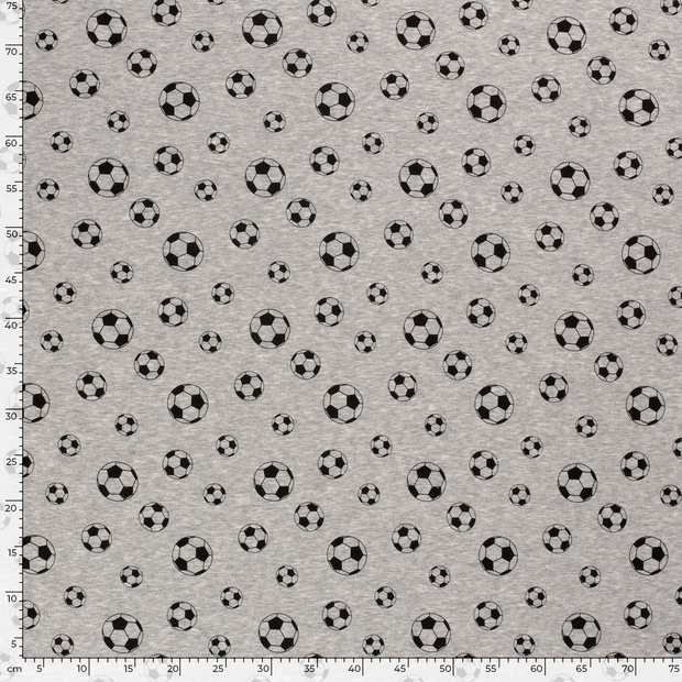Alphen Fleece fabric Balls Middle Grey