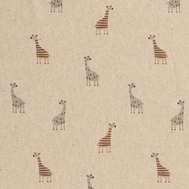 Panama fabric Giraffes Off White