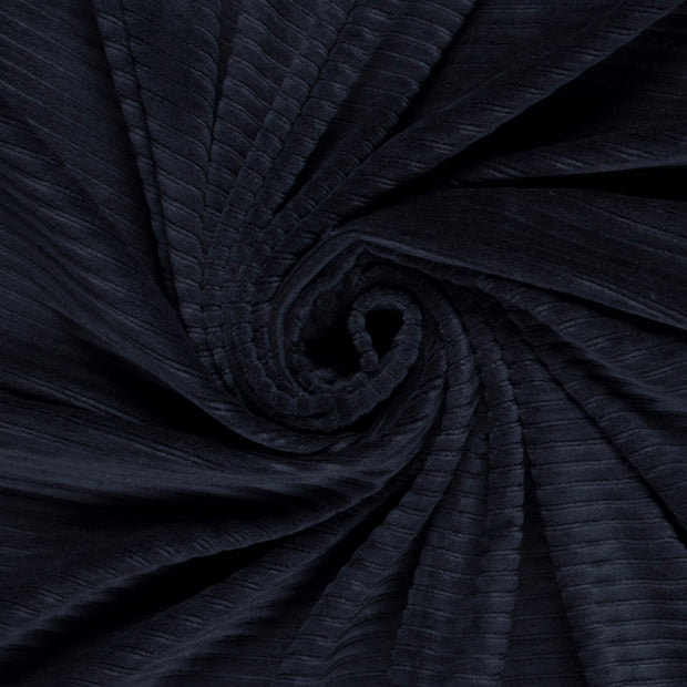 Nicky Velours Rib fabric Unicolour Navy