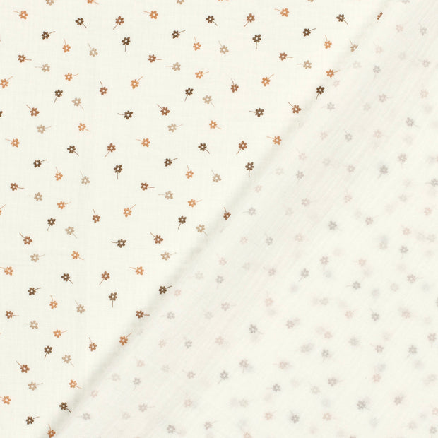 Mousseline stof Bloemen geverfd en geprint 