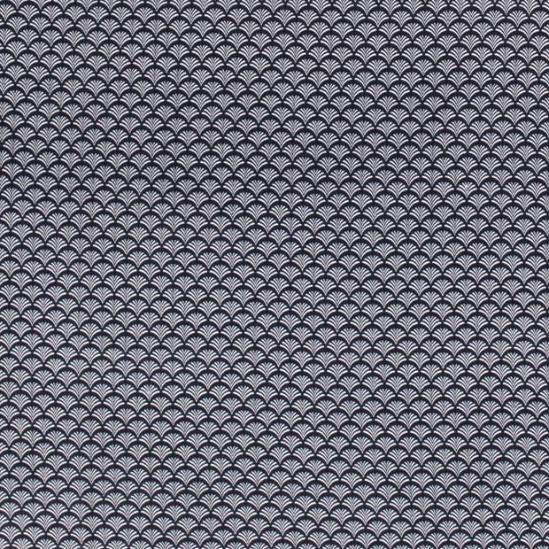 Cotton Poplin fabric Abstract Navy