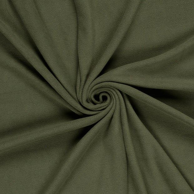Microfleece fabric Khaki Green brushed 