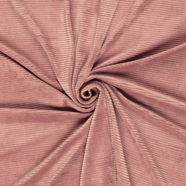 Nicky Velours Rib tissu Vieux rose 