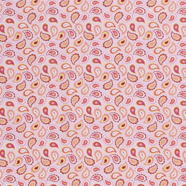 Cotton Poplin fabric Paisley Light Pink