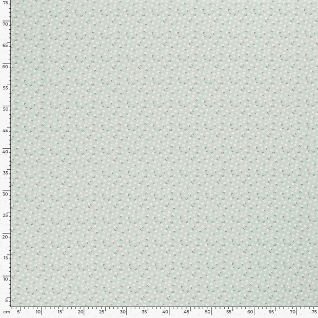 Cotton Poplin fabric Millefleurs Mint