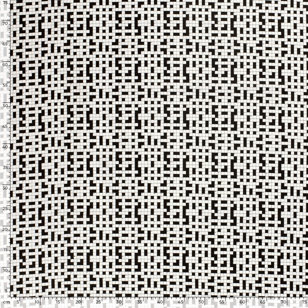 Cotton Poplin fabric Games Optical White