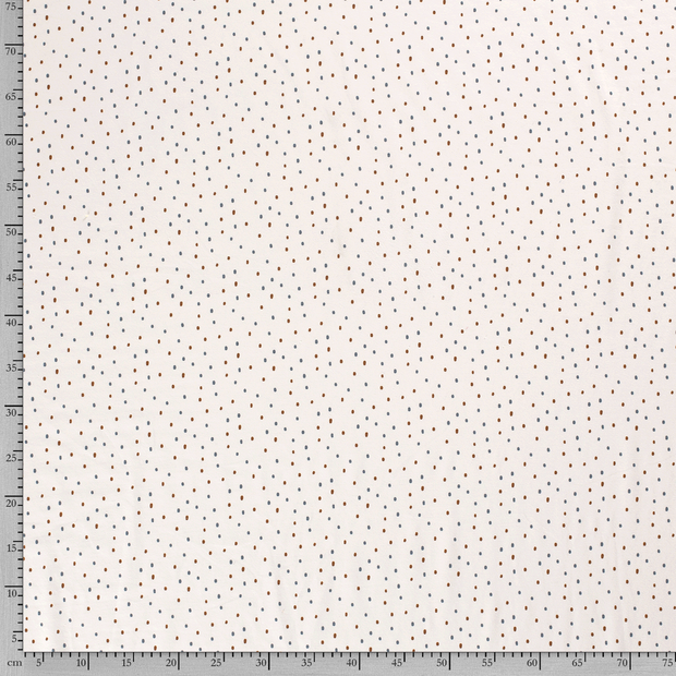 Cotton Jersey fabric Spots Off White