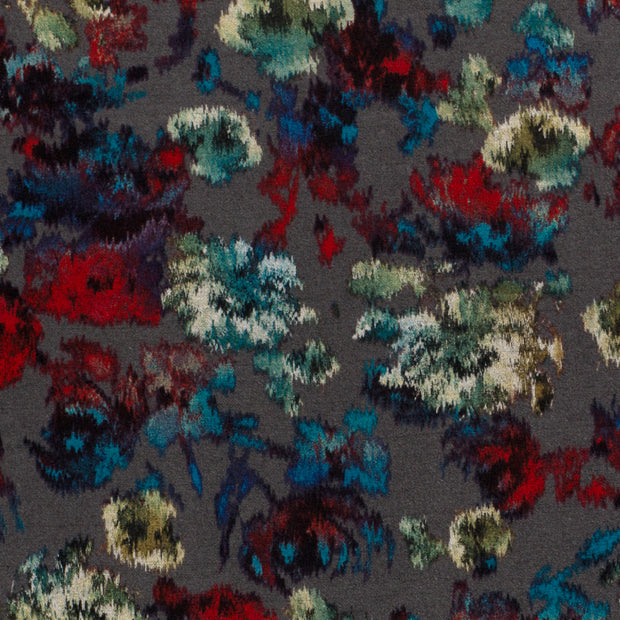 Poly Viscose Jersey fabric Abstract Dark Grey