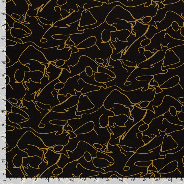 Poly Viscose Jersey fabric Abstract Oker