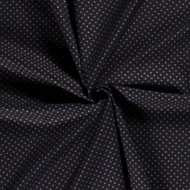 Popeline de Coton tissu Bleu Marine imprime et enduit 