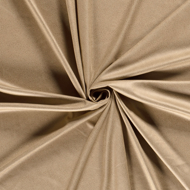 Suede leather fabric Beige foiled 