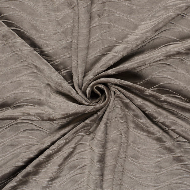 Velvet fabric Taupe Grey embossed 