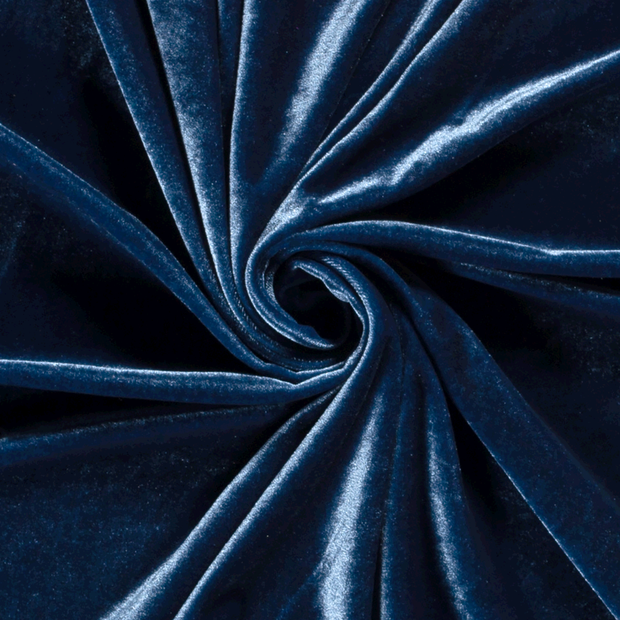 Velours tissu Unicolore Indigo