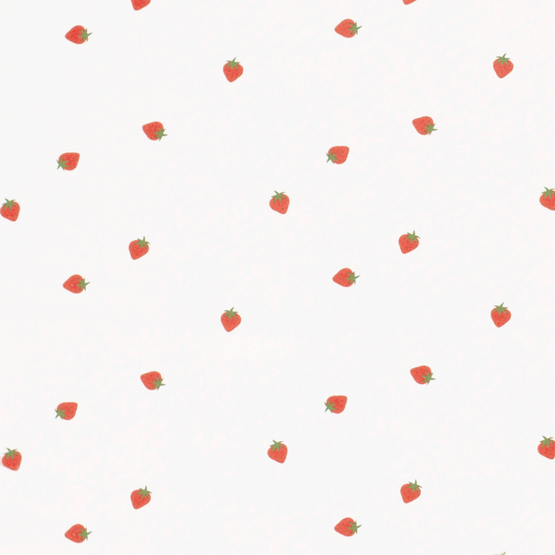 Cotton Poplin fabric Fruits Optical White