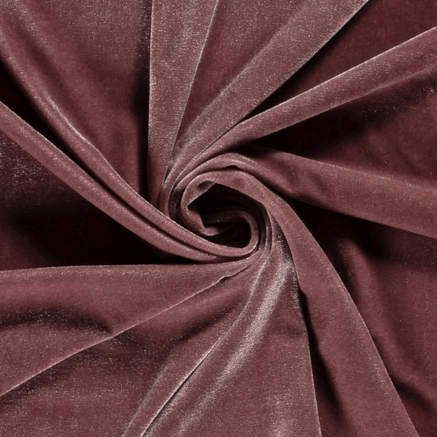 Velours tissu Unicolore Vieux rose