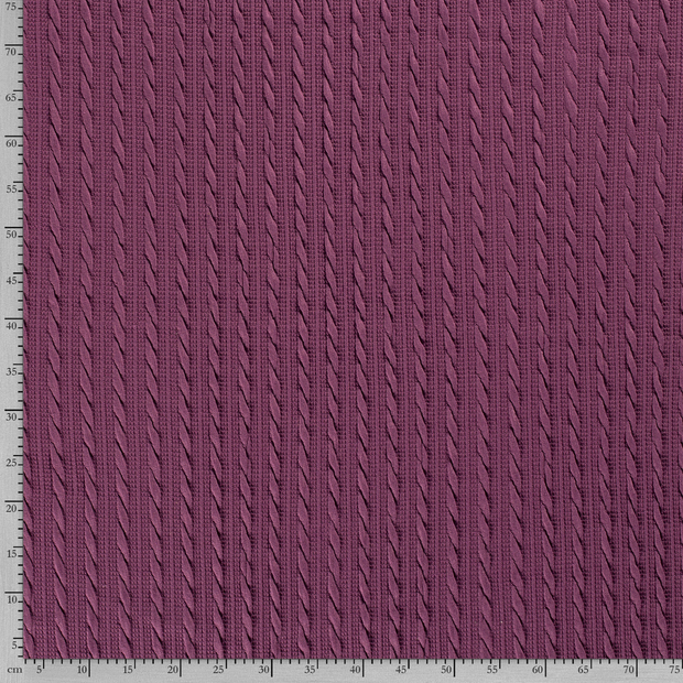 Heavy Knit fabric Cable Purple