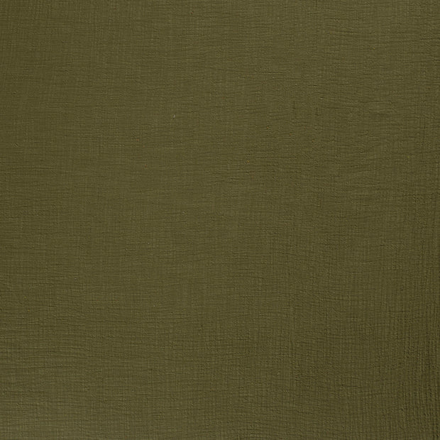 Muslin fabric Khaki Green matte 