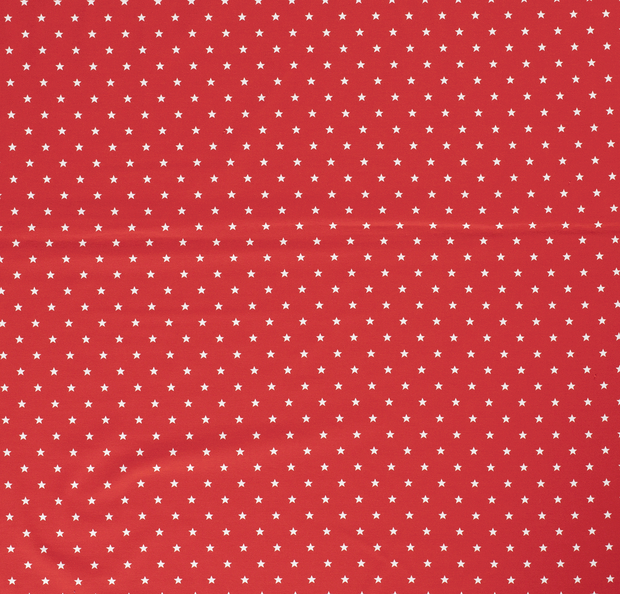 Cotton Jersey fabric Stars Red