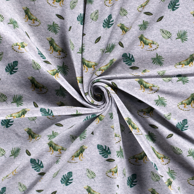 Jogging fabric Grey digital printed 