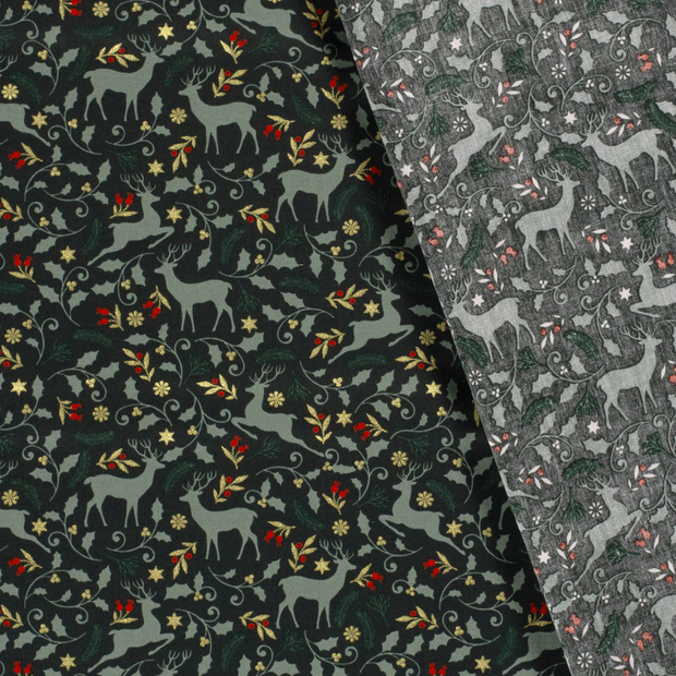 Cotton Poplin fabric Animals printed and foil 