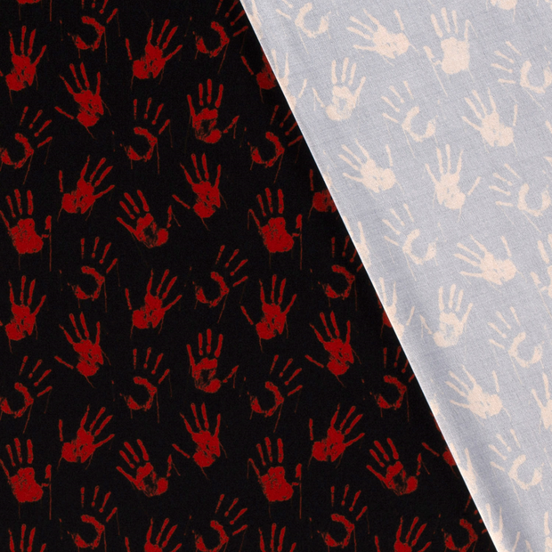 Polyester Jersey fabric Hands printed and foil 