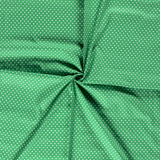 Algodón Popelina tela Verde estampado 