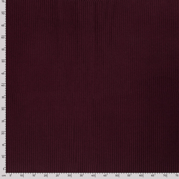 Rib Jersey fabric Unicolour Wine red