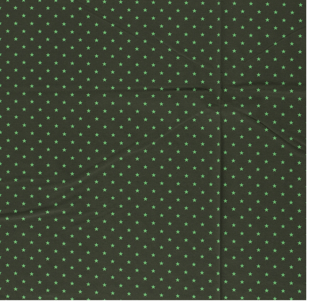 Cotton Jersey fabric Stars Dark Green