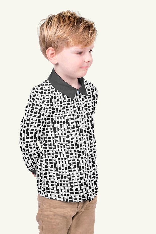Cotton Poplin fabric Games Optical White