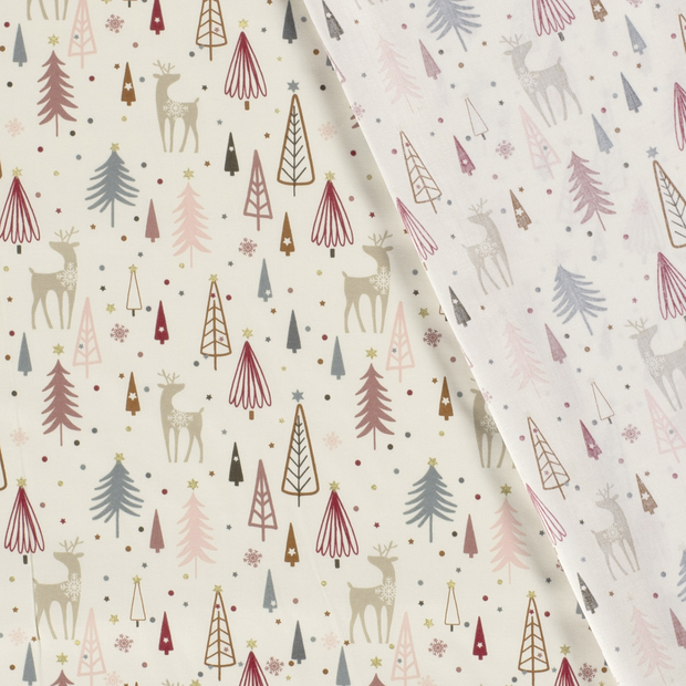 Cotton Poplin fabric Christmas printed and foil 
